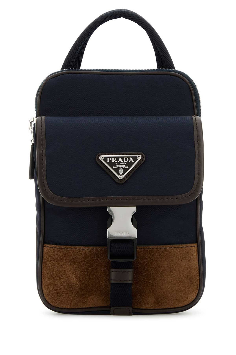 Prada Men Two-Tone Nylon And Suede Phone Case - 1