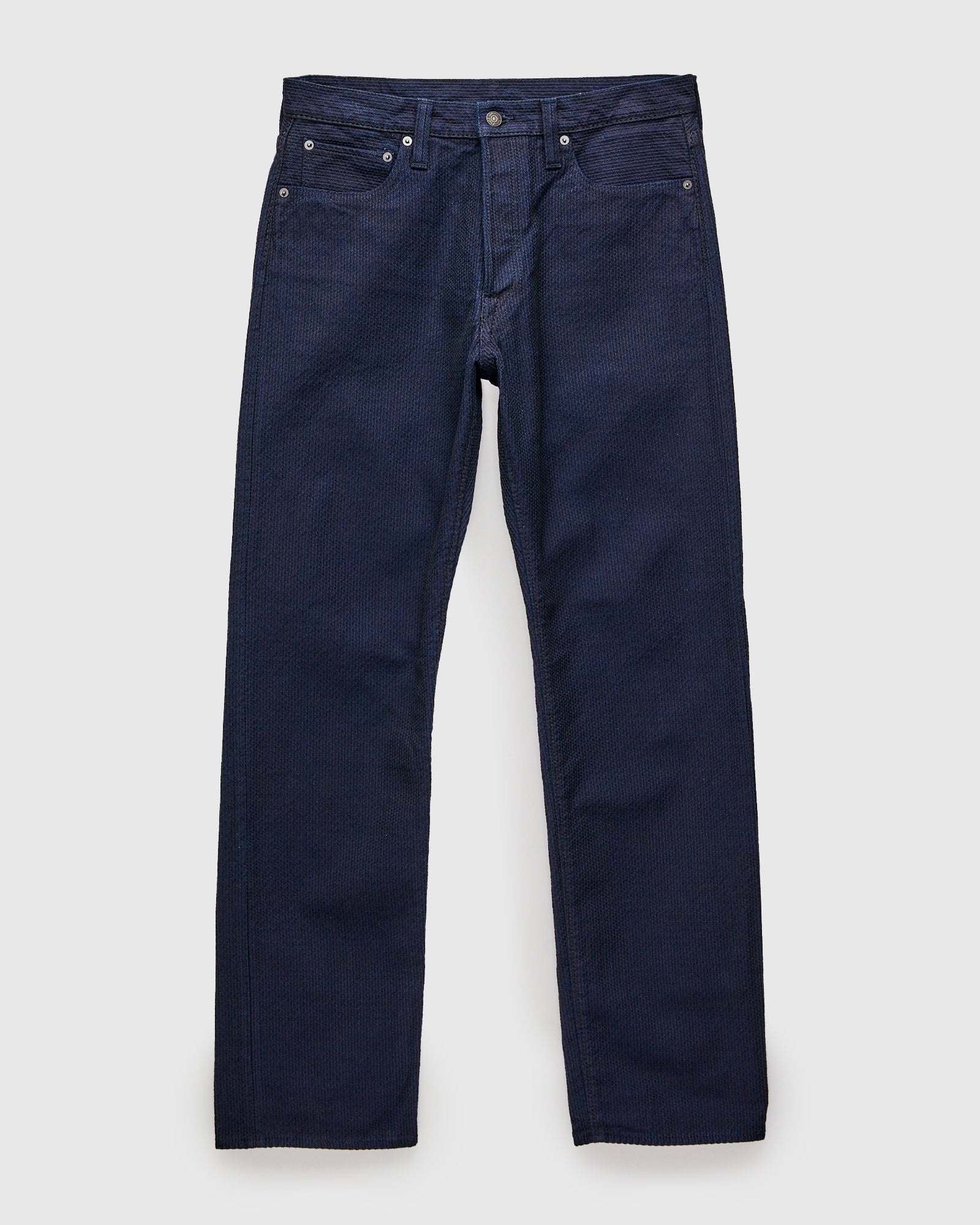 1178-ID Indigo x Black Sashiko Denim - Regular Straight Fit - 1