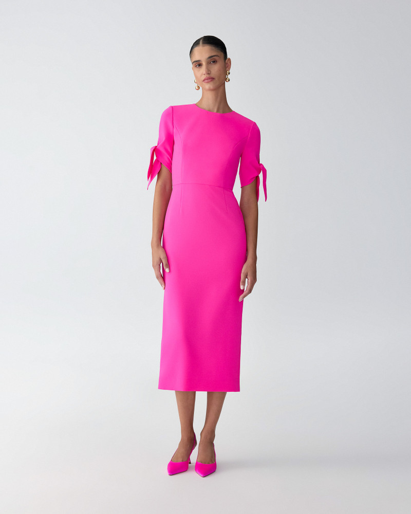 CAROLINA HERRERA Tie-Sleeve Midi Dress outlook