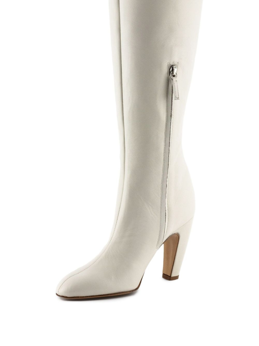80mm Thelma leather side-zip knee-high boots - 4