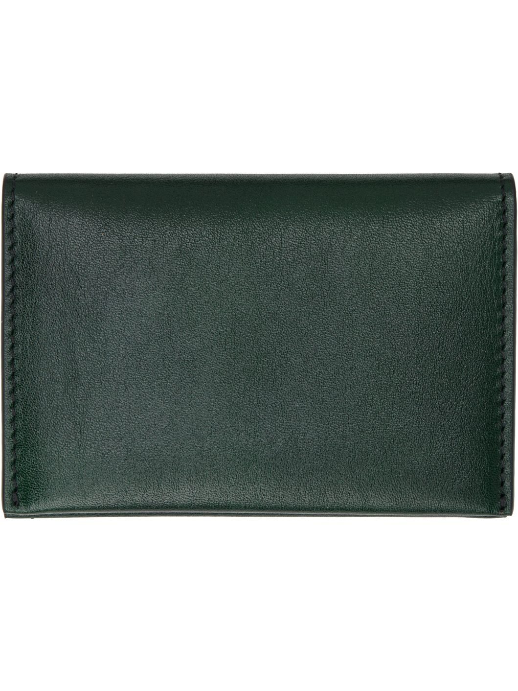 Green Folded Leather Card Holder - 2