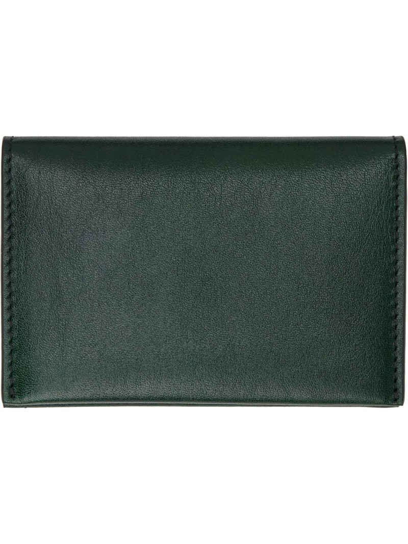 Acne Studios Green Folded Leather Card Holder outlook