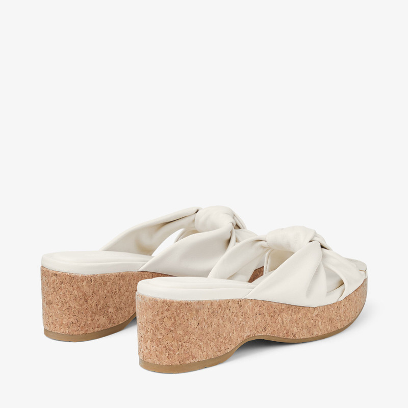 Avenue Wedge 50 Latte Nappa Leather Wedge Mules 5