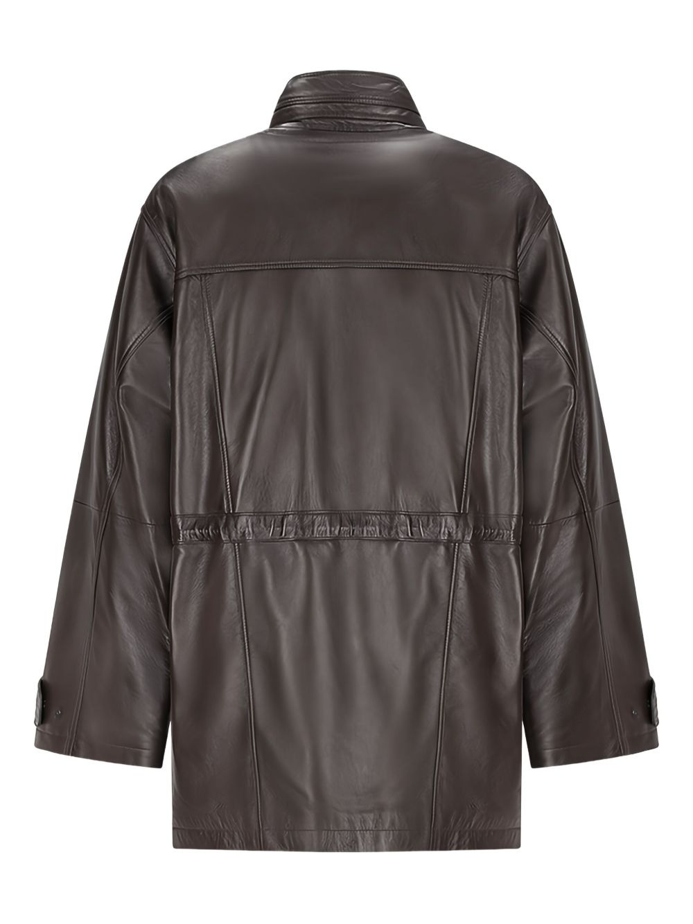 oversized leather coat - 2