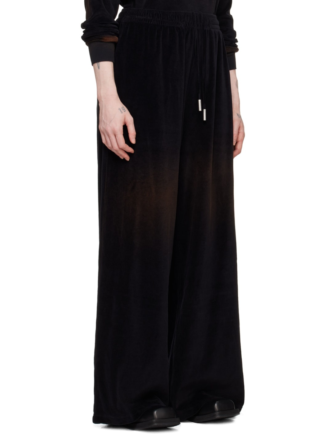 Black Embossed Lounge Pants - 2