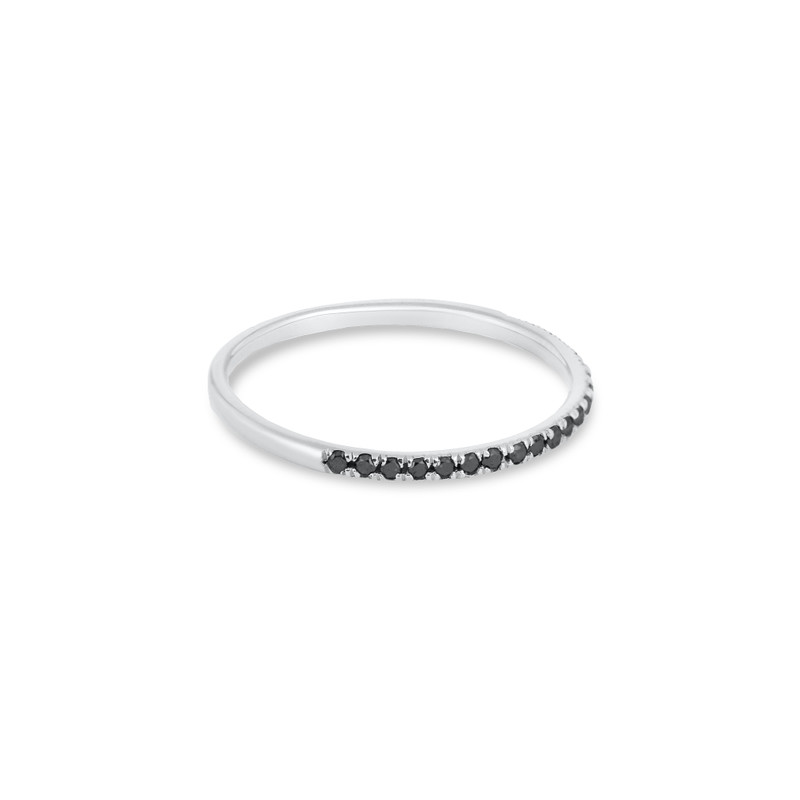 White Gold Fine Pave Black Diamond Band 3