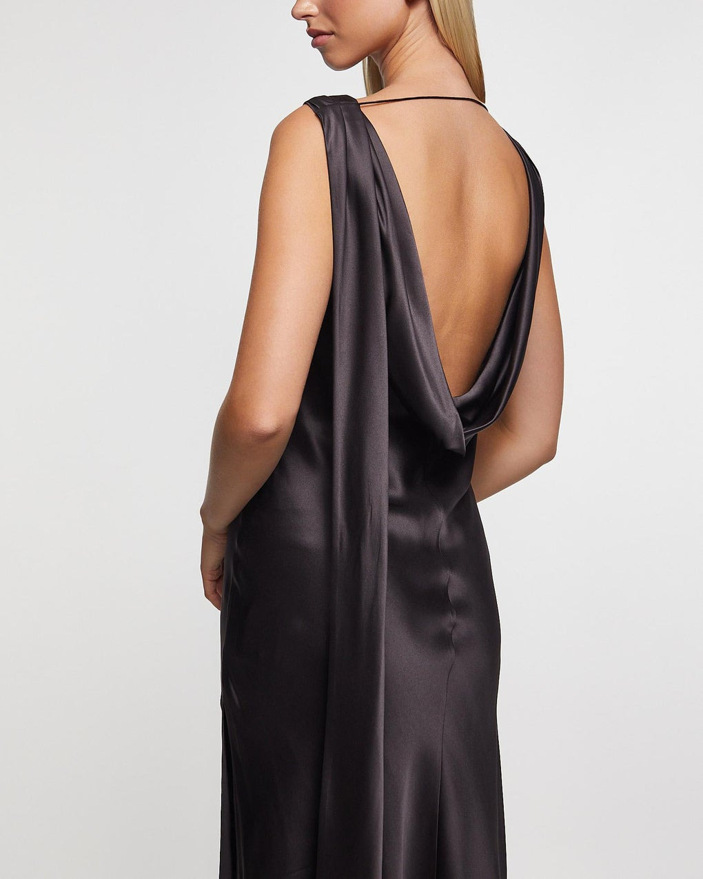 Dress Satin Midi Grey - 5
