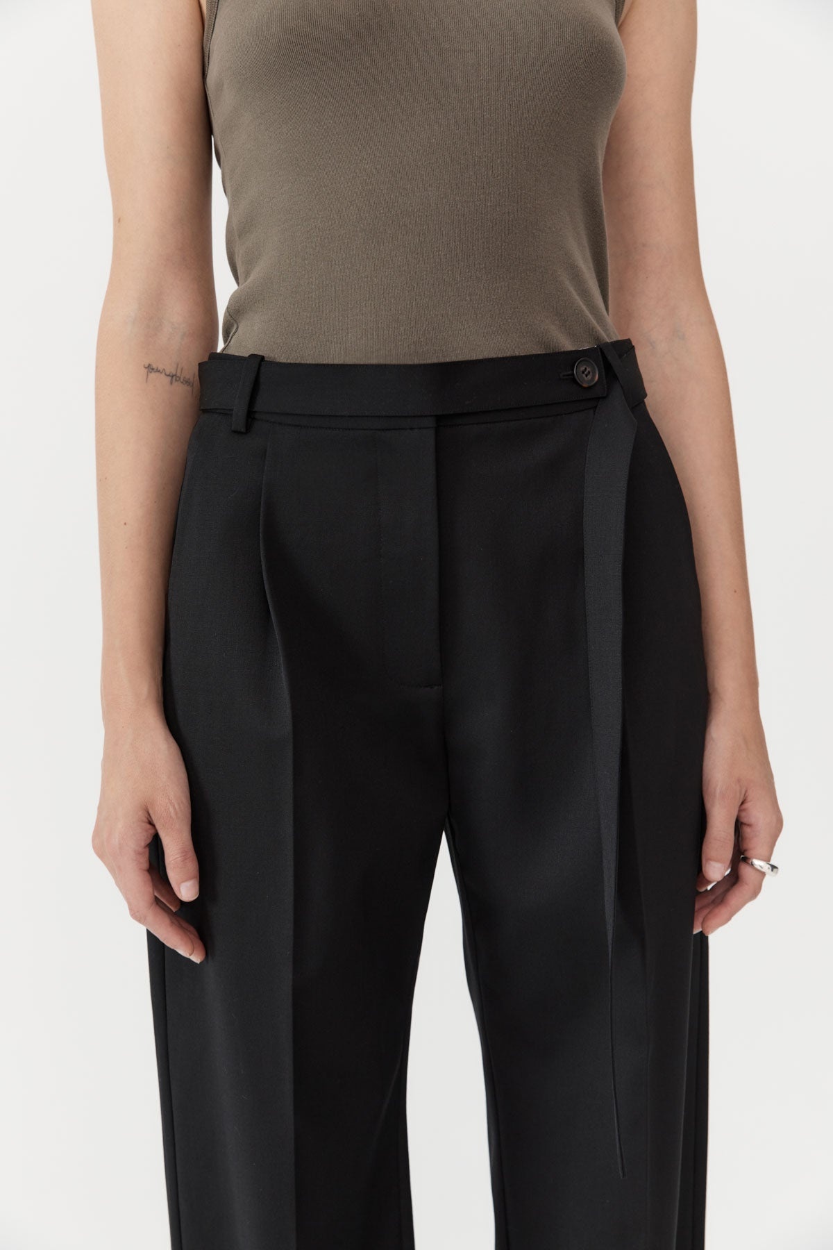 Belted Pants - Black - 3