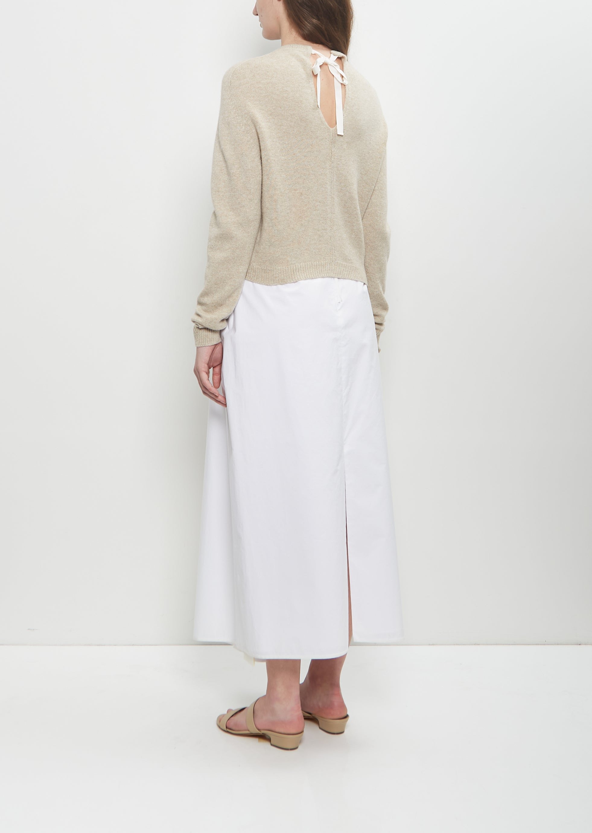 Cashmere Wool Bow Cardigan - 3