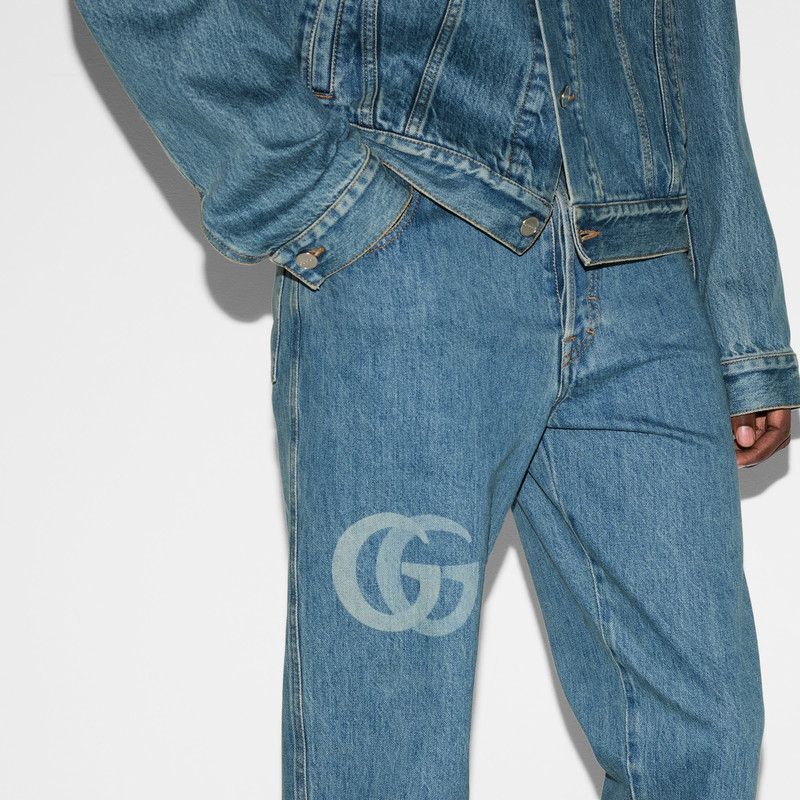 Lasered Double G denim pant 5