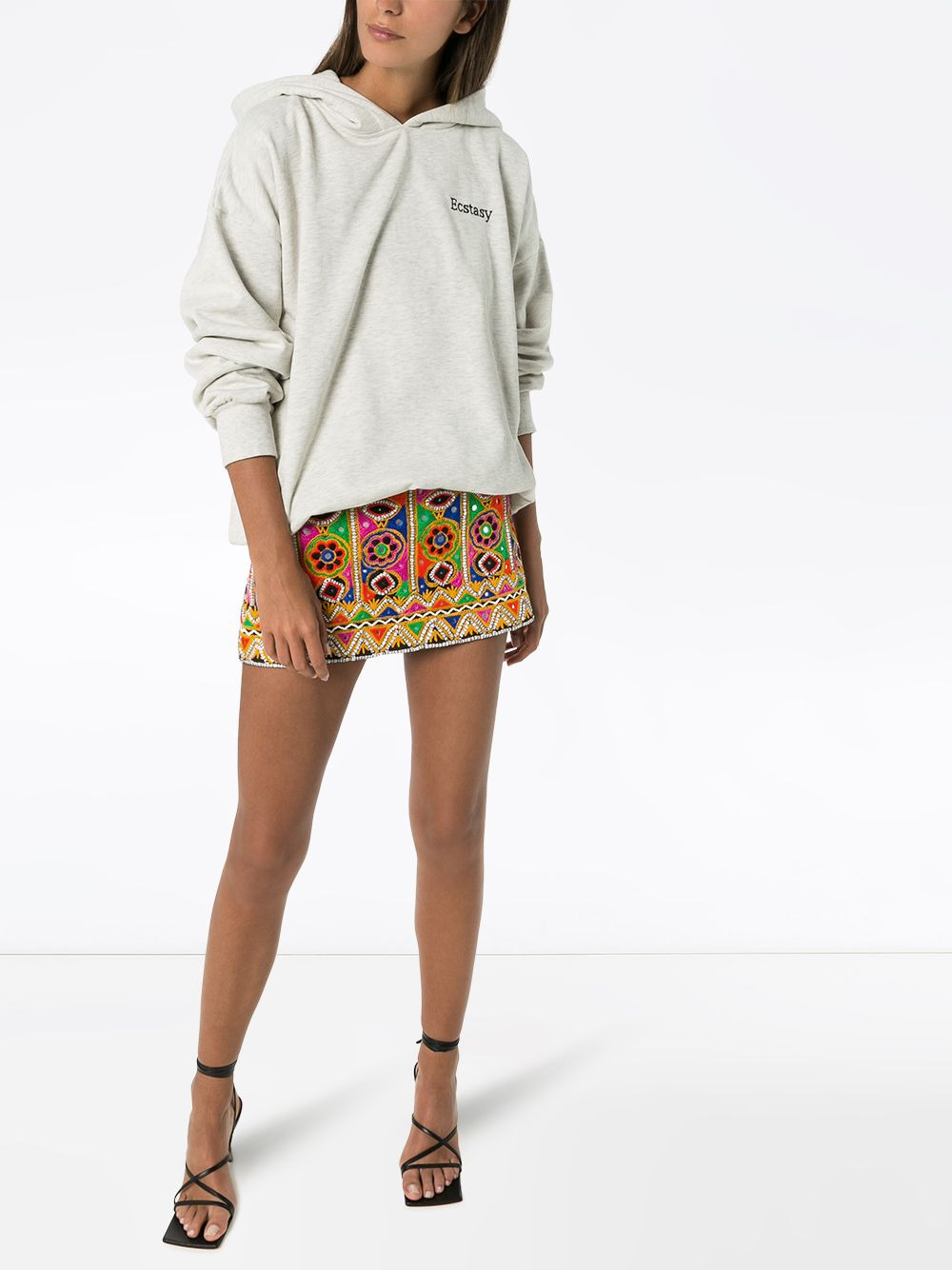 mirror-embroidered mini skirt - 2