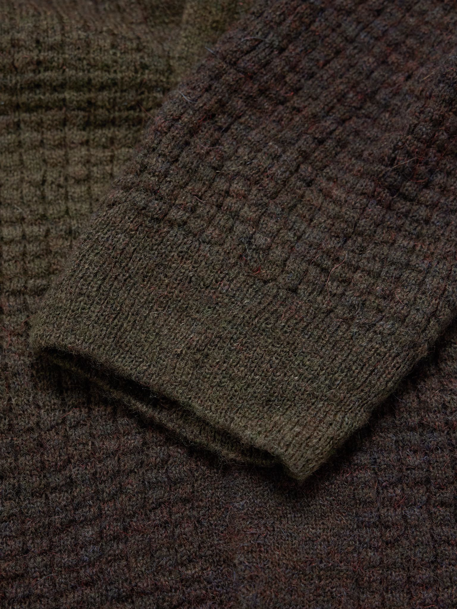 Thor 60009 Dégradé Waffle-Knit Cardigan Green - 5