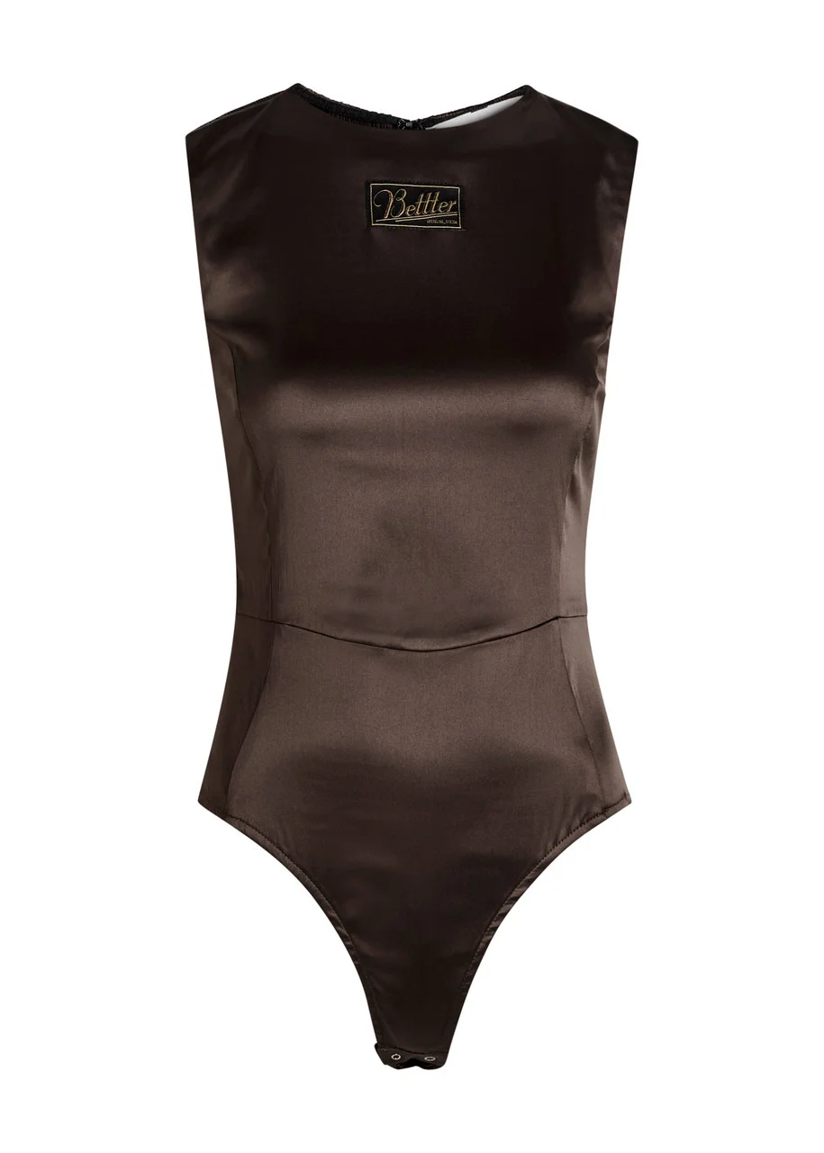 Bettter Smoked Stretch-satin Bodysuit - 1