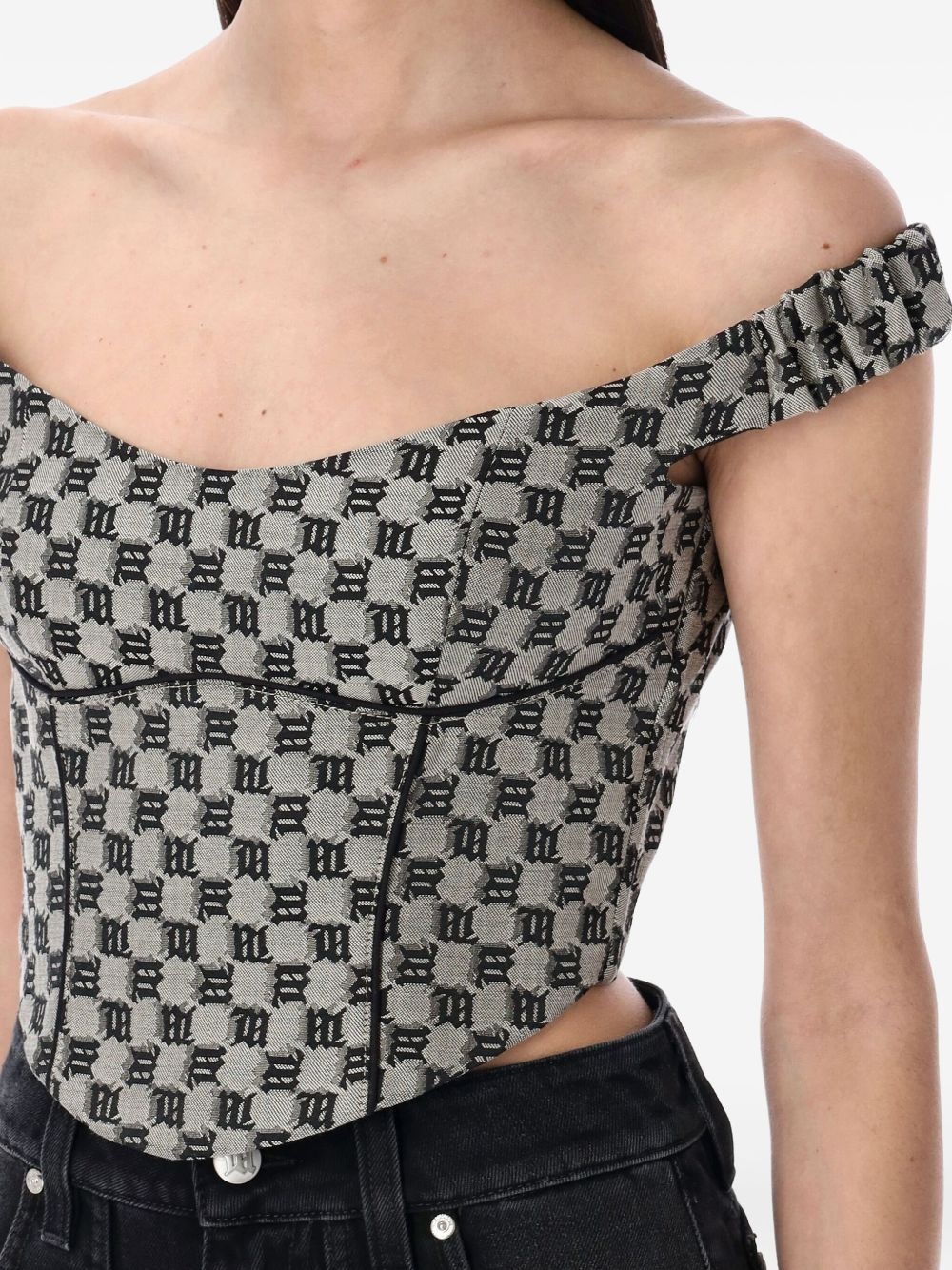 off-shoulder logo-print top - 3