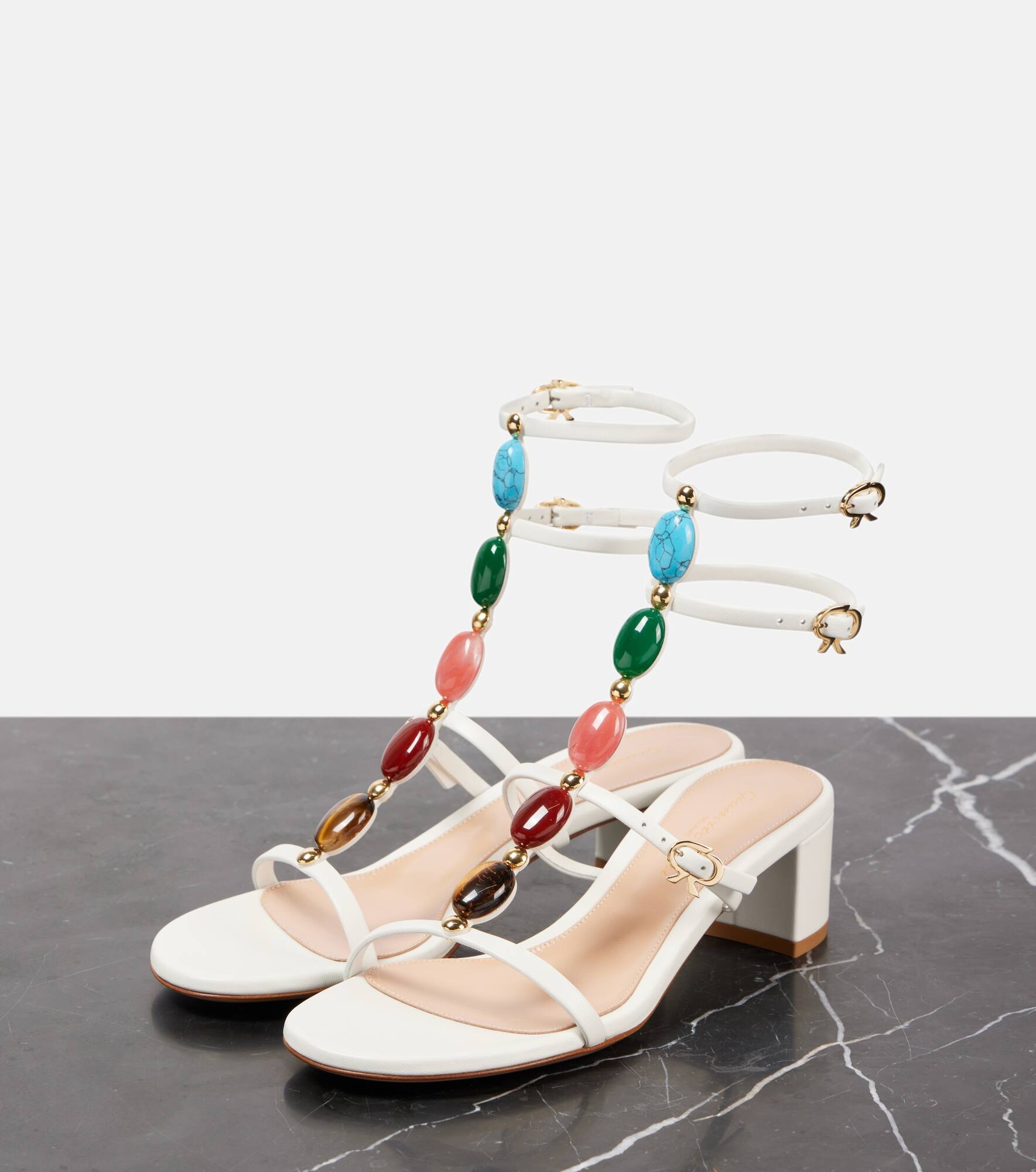 45 embellished leather sandals - 4