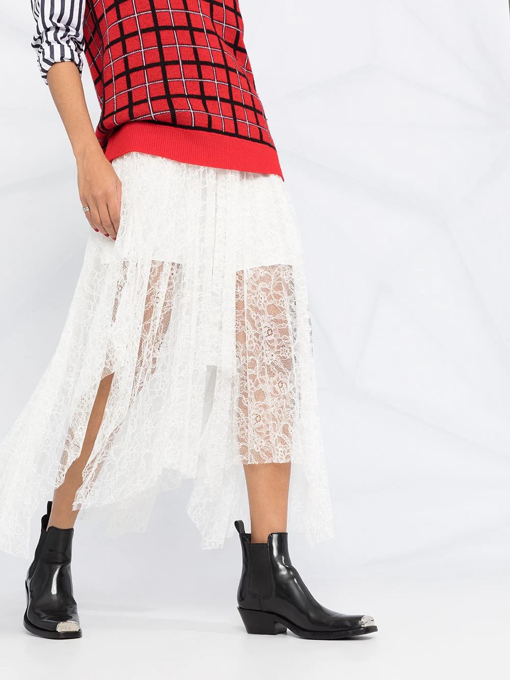 floral lace overlay skirt - 3