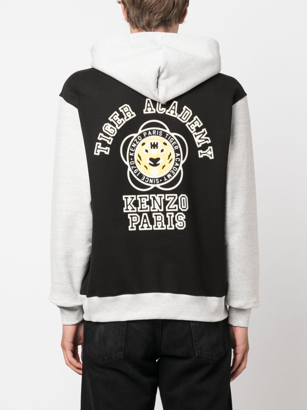 colour-block stretch-cotton hoodie - 4