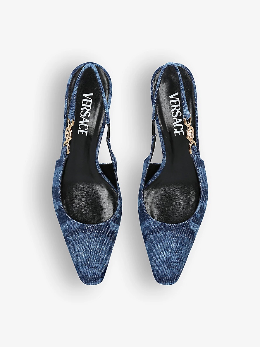 Medusa 40 denim slingback courts - 2