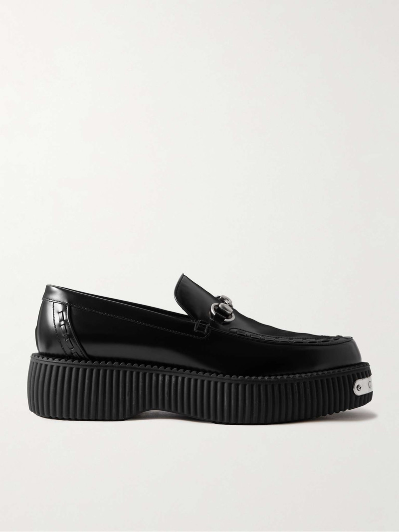 Horsebit Leather Platform Loafers - 1