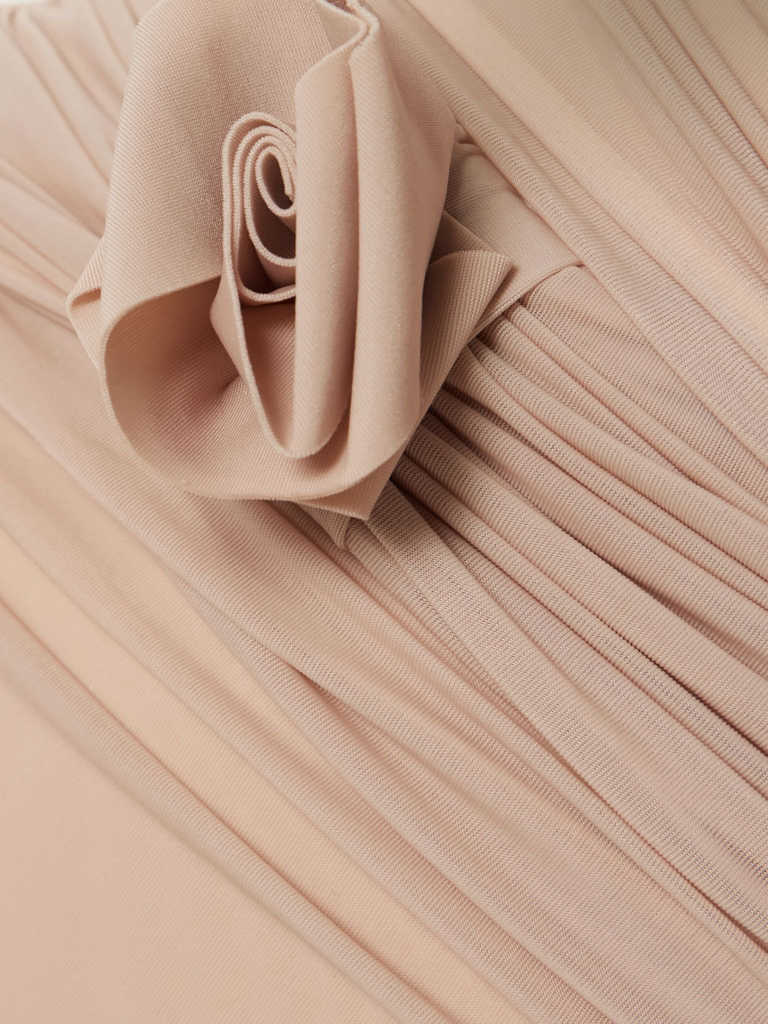 Veranera appliquéd ruched cutout stretch-jersey halterneck maxi dress Beige - 4