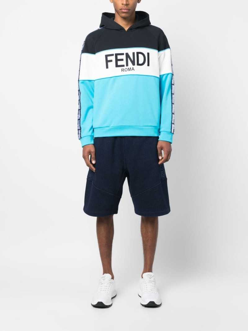 FENDI logo-print monogram-band hoodie outlook
