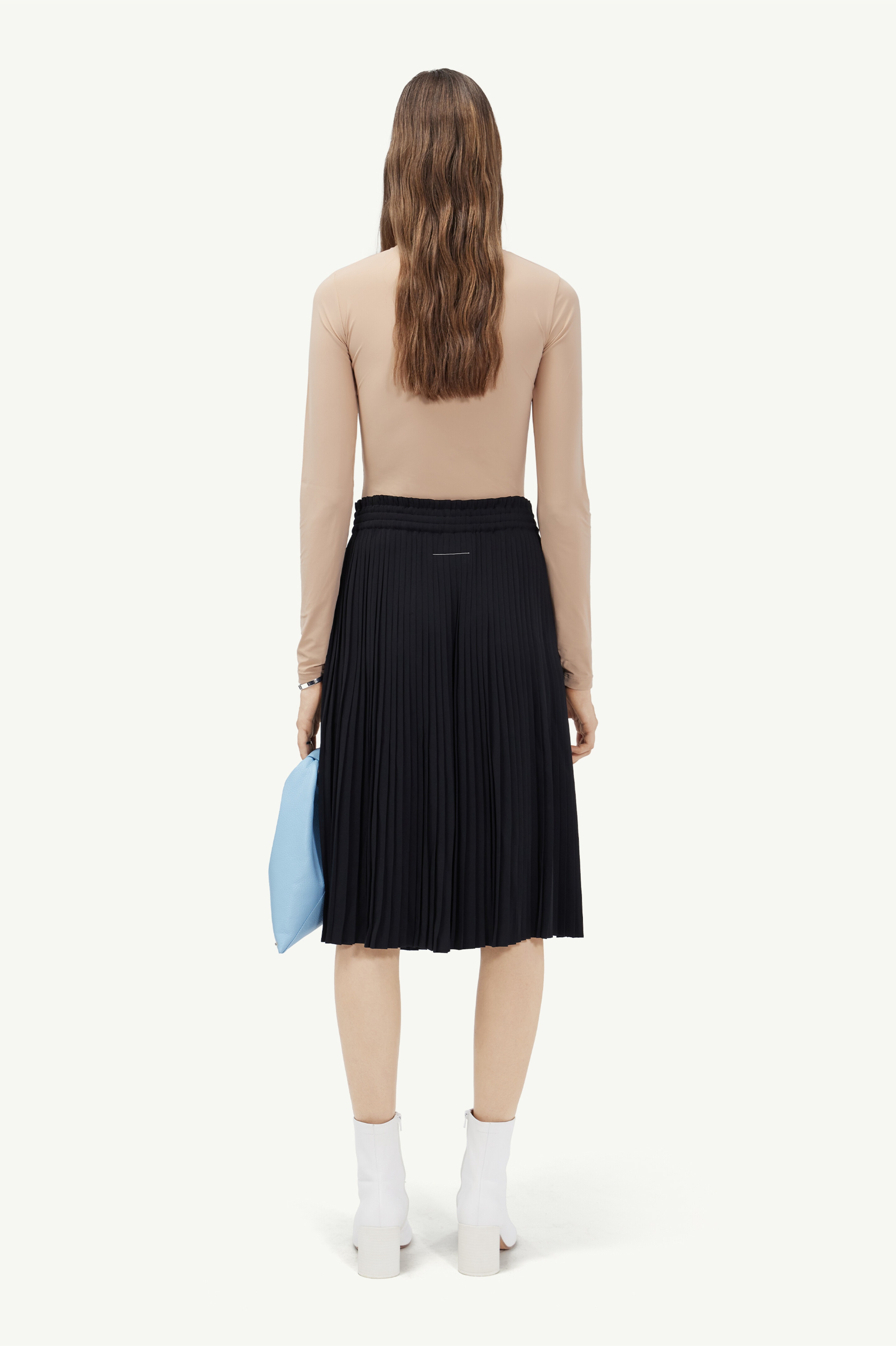 Mid-length pleated skirt - 4