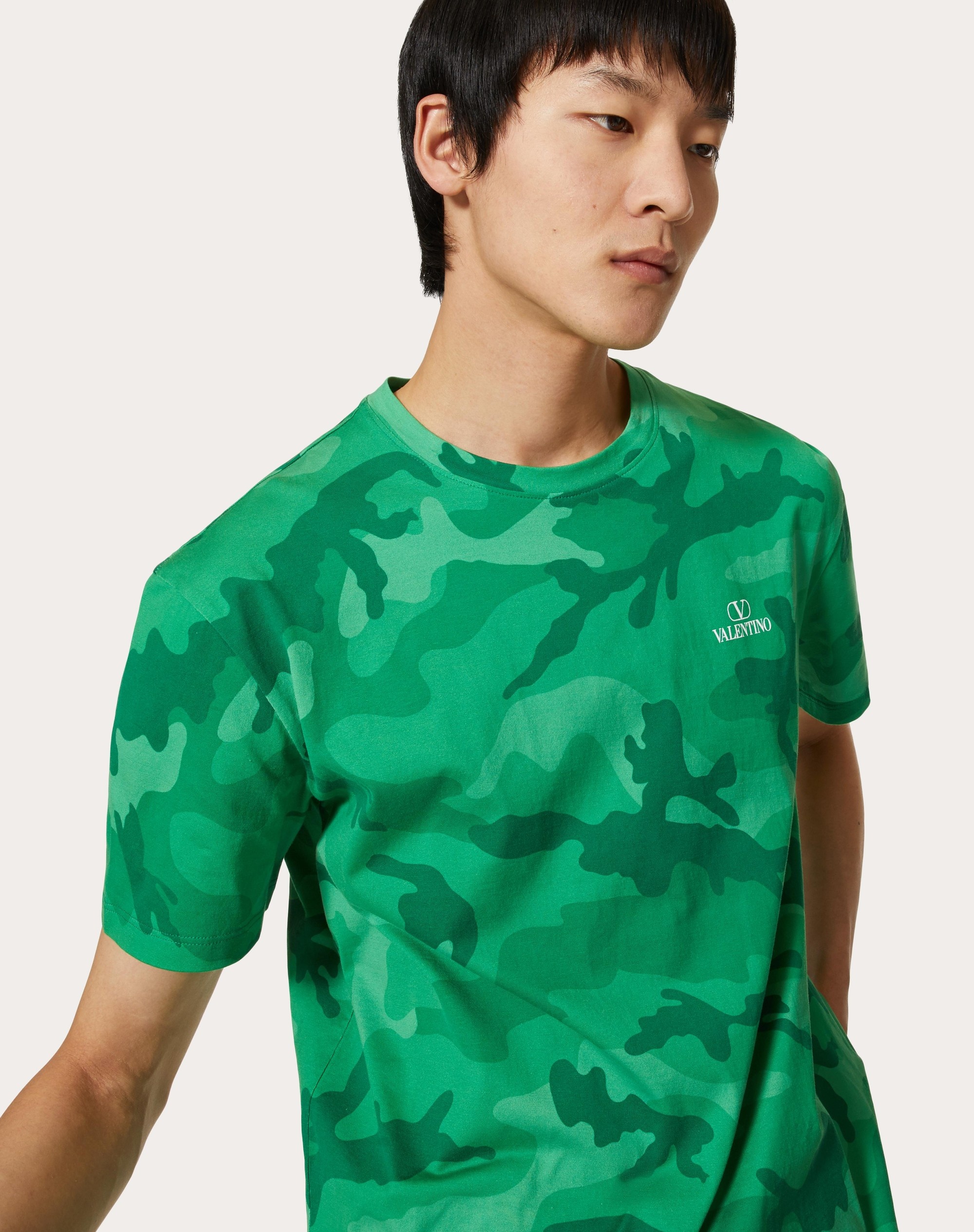 CAMOUFLAGE PRINT COTTON T-SHIRT - 5