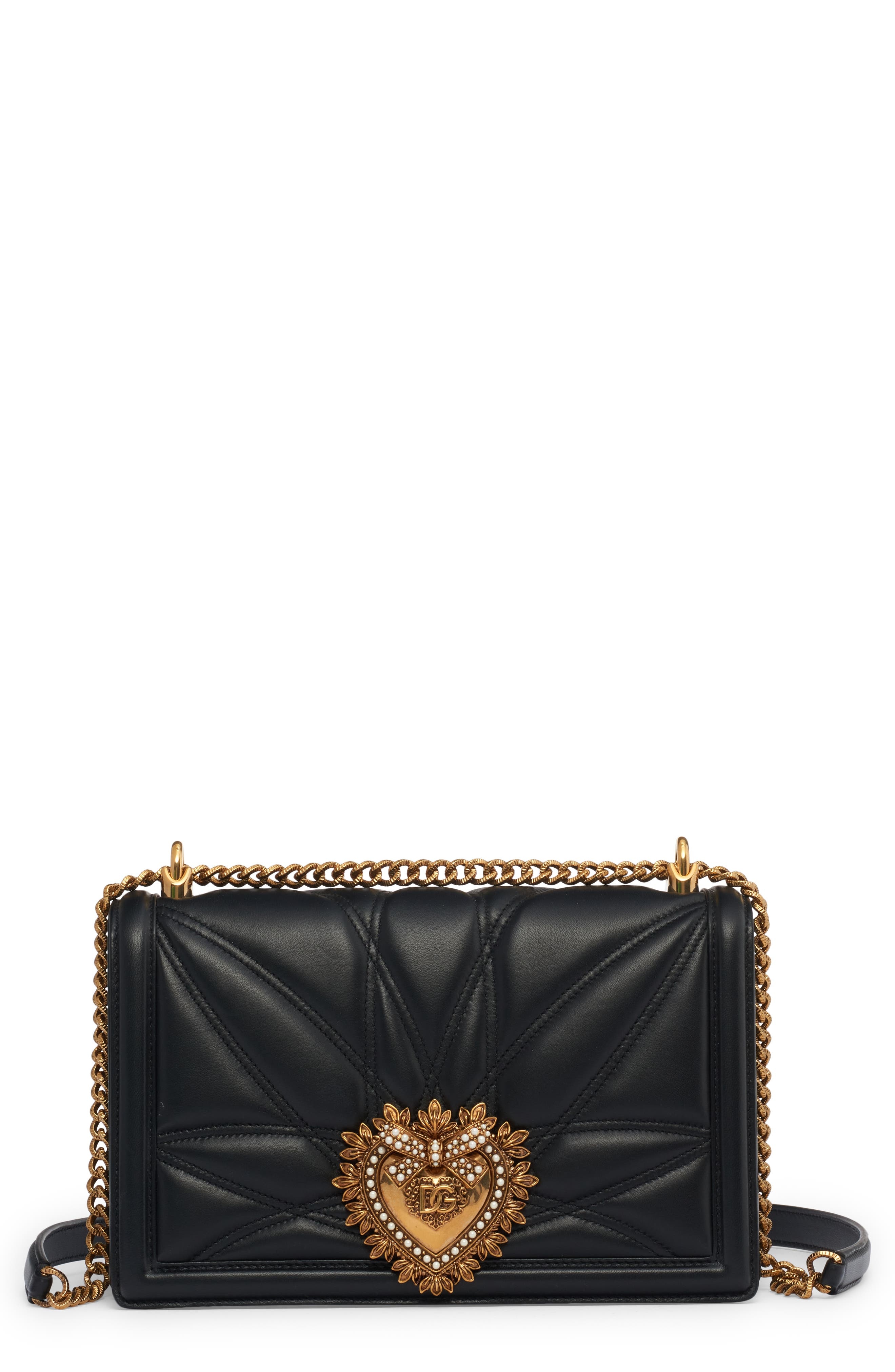 Devotion Logo Heart Lambskin Crossbody Bag - 1