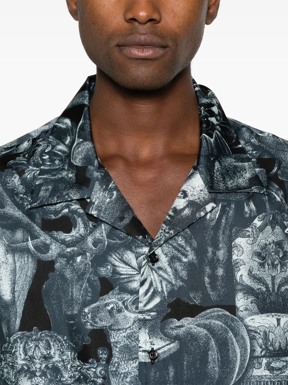 HUBERT OBJECTS-PRINT SILK SHIRT - 4