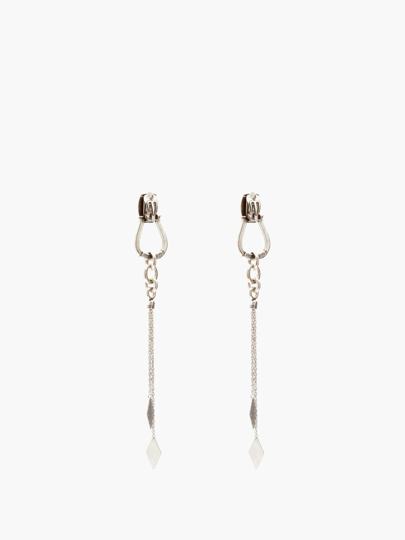 Stirrup chain-drop earrings - 5