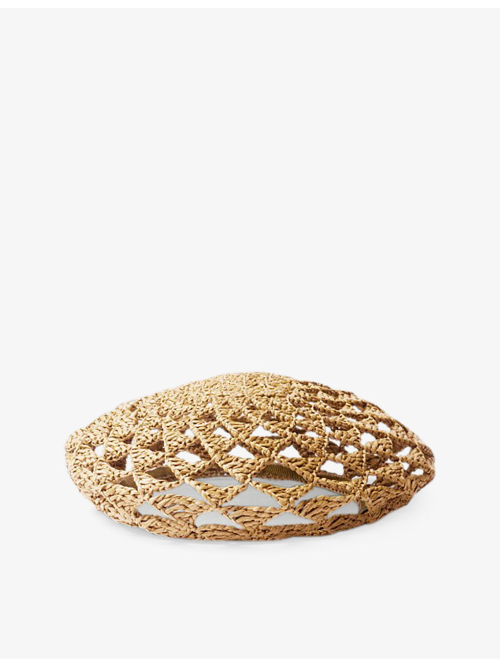 Embroidered-logo geometric-pattern crochet beret - 3