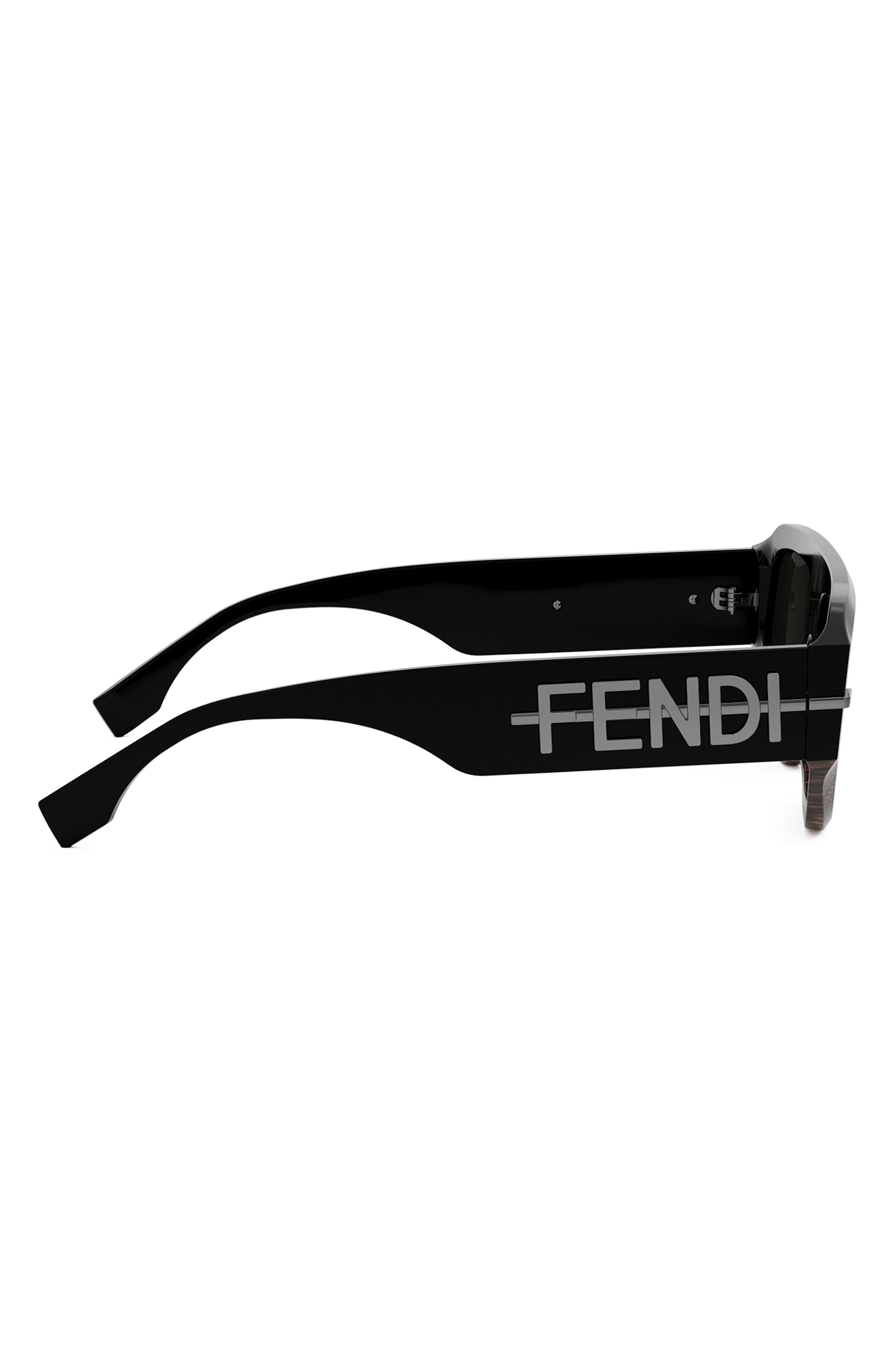 'Fendigraphy 54mm Geometric Sunglasses in Black/Other /Smoke at Nordstrom - 4