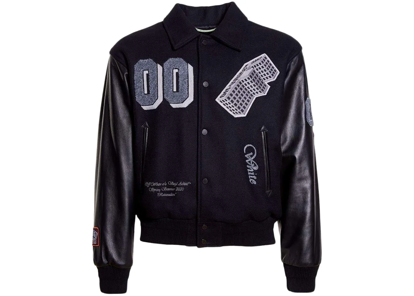 OFF-WHITE GOLDEN RATIO' Varsity Jacket Black/Grey - 1