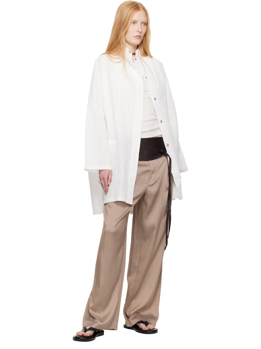 Brown Wide Wrap Belt - 3