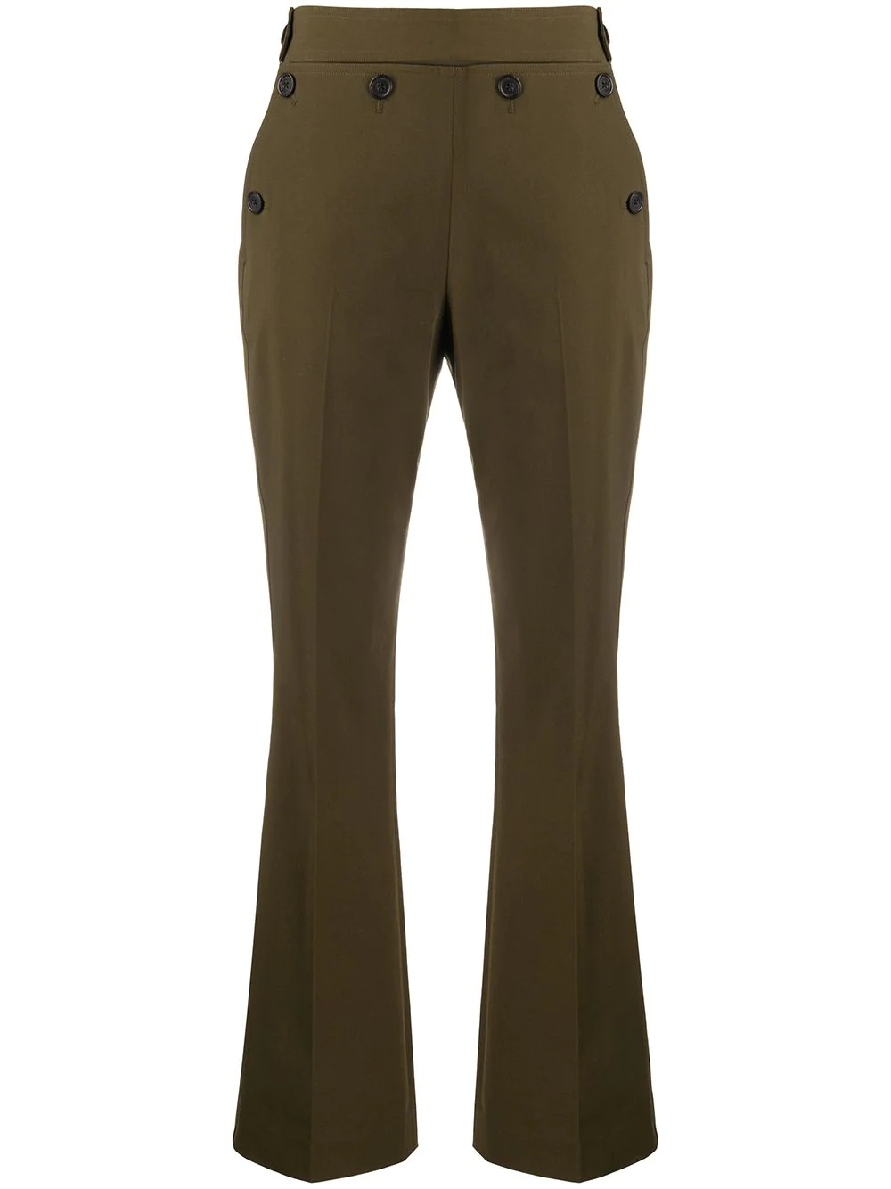 multi-button detail pleated trousers - 1