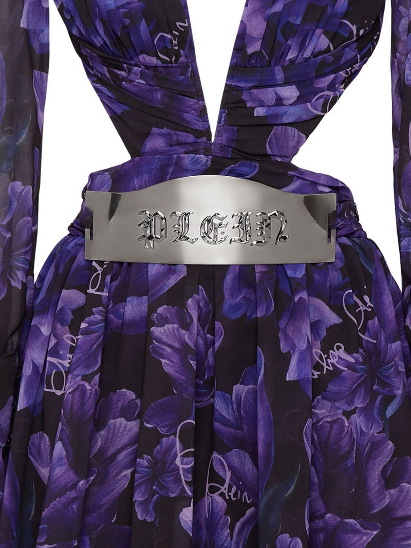 floral-print chiffon mini dress 4