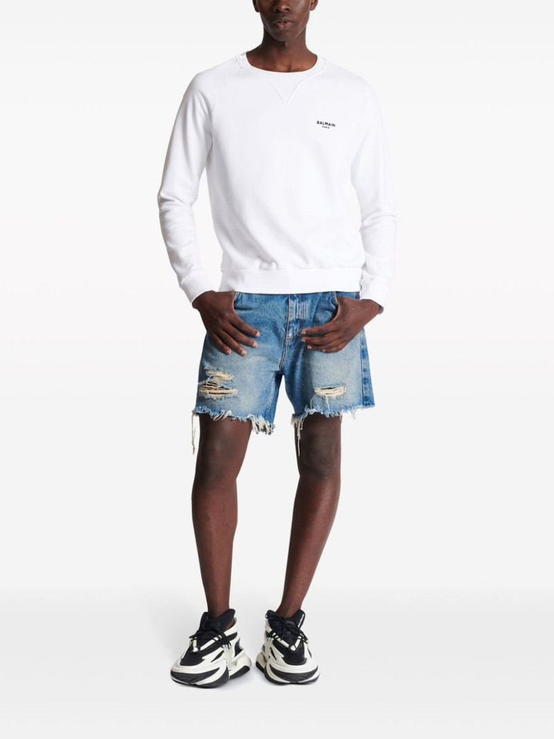 Balmain logo-print cotton sweatshirt outlook