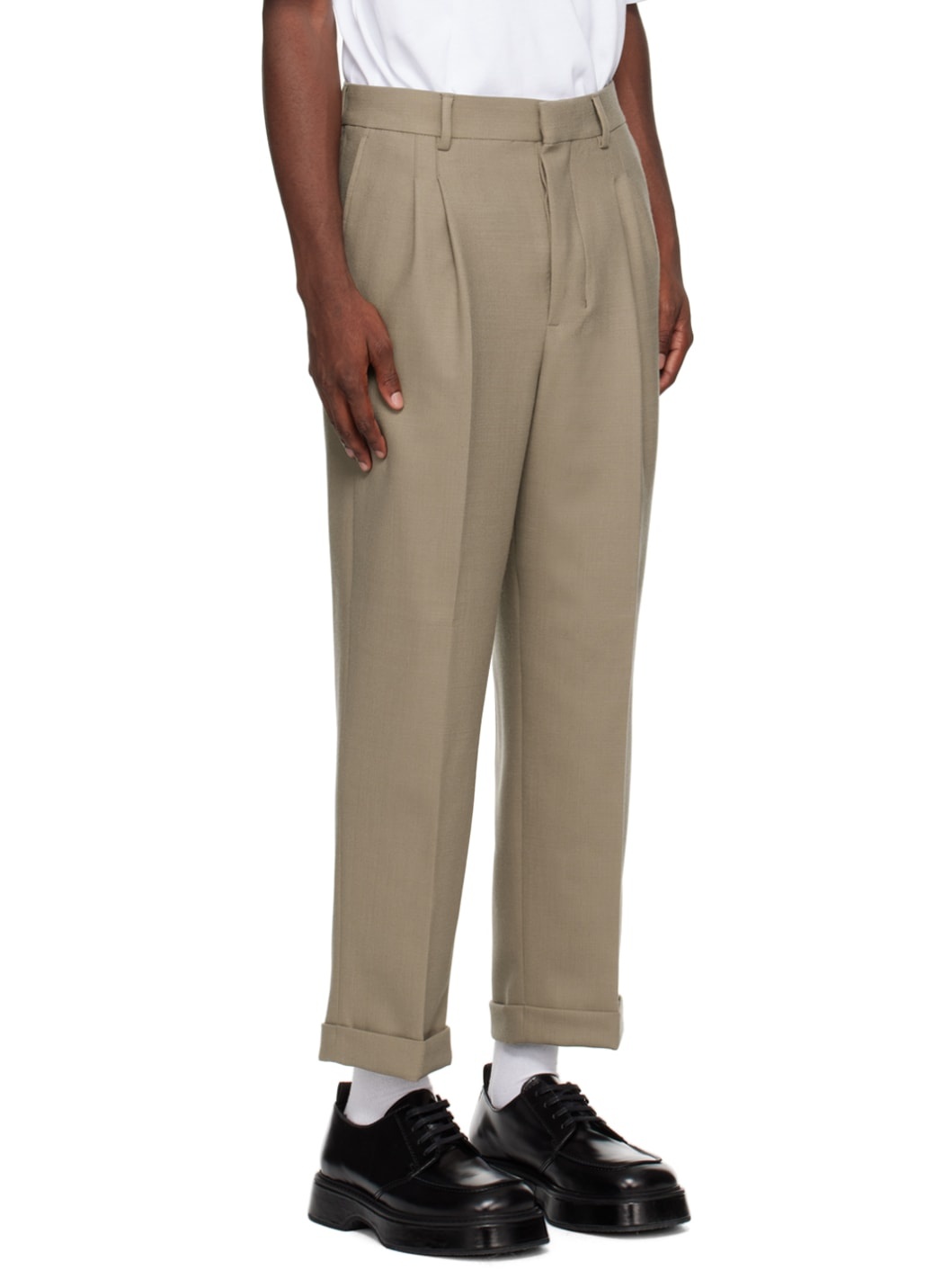 Taupe Carrot-Fit Trousers - 2
