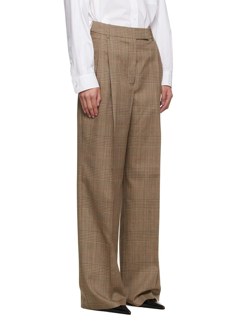 Beige Mid-Waist Tailored Trousers 2