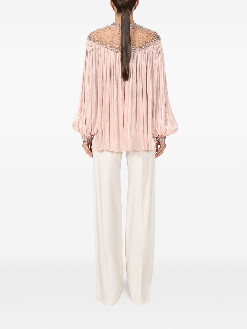 Timea crystal-embellished balloon-sleeve blouse 3
