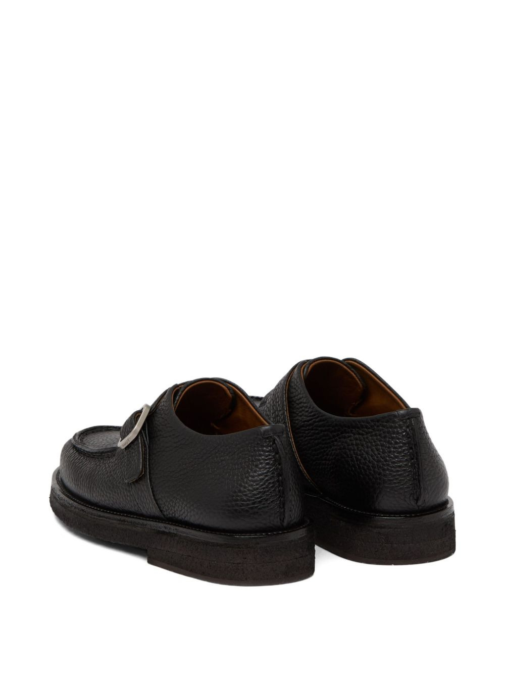 buckled pebbled loafers - 3