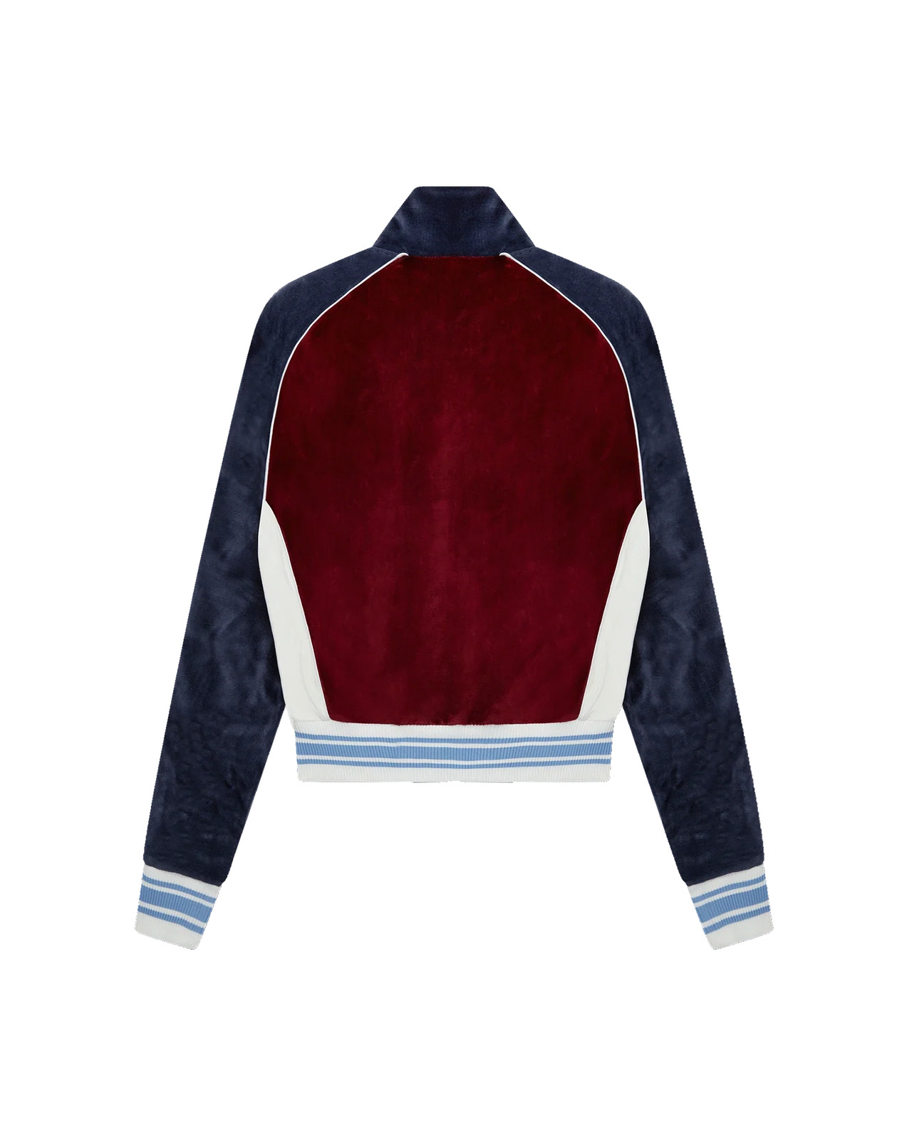 Burgundy Velour Panelled Track Top - 2