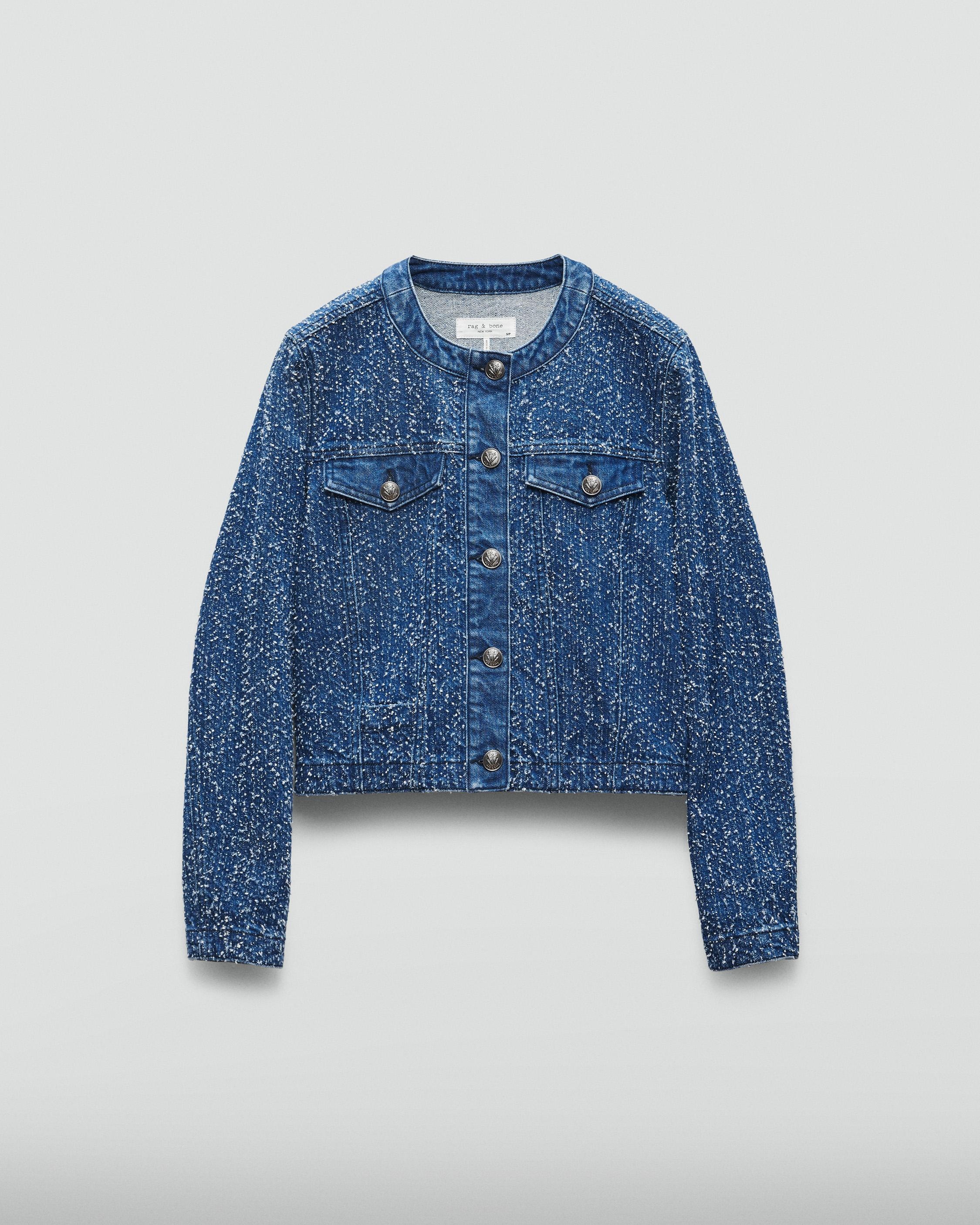 【関税込み】rag & bone ブルー Cora デニムジャケット Rag & Bone Blue Cora Quilted Denim Jacket - Jackets