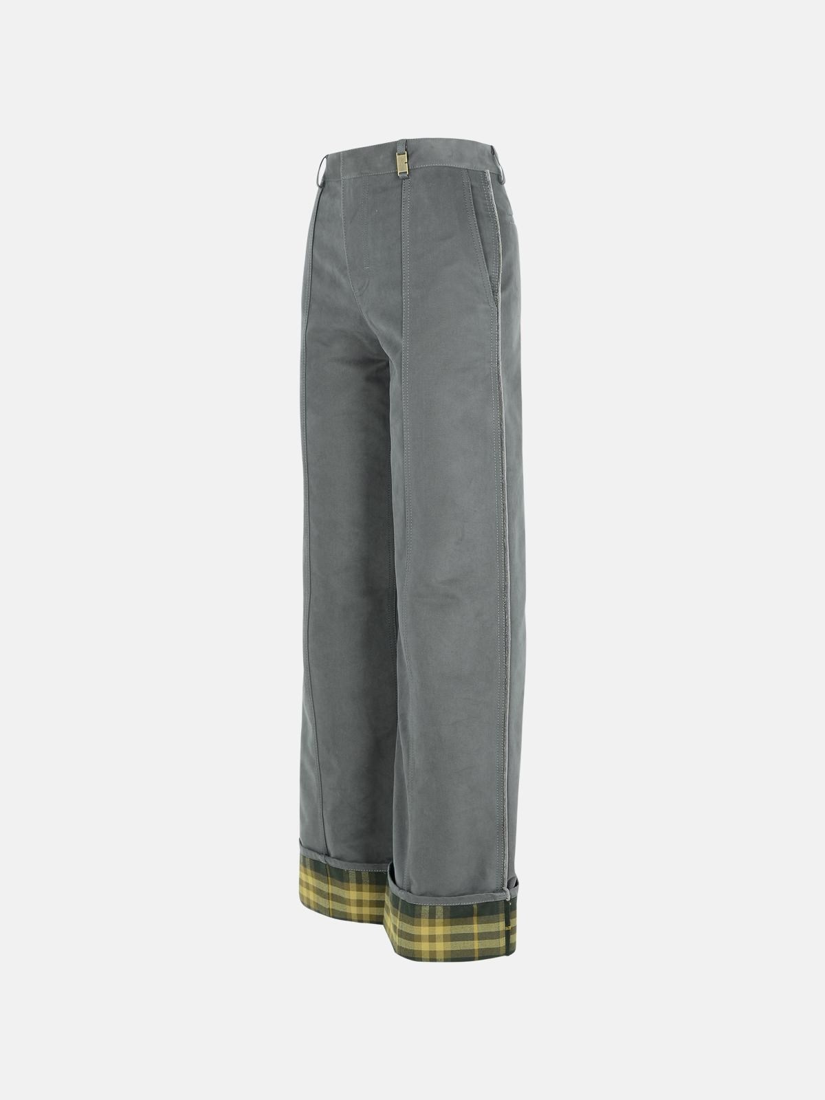 GREY NYLON BLEND TROUSERS - 2