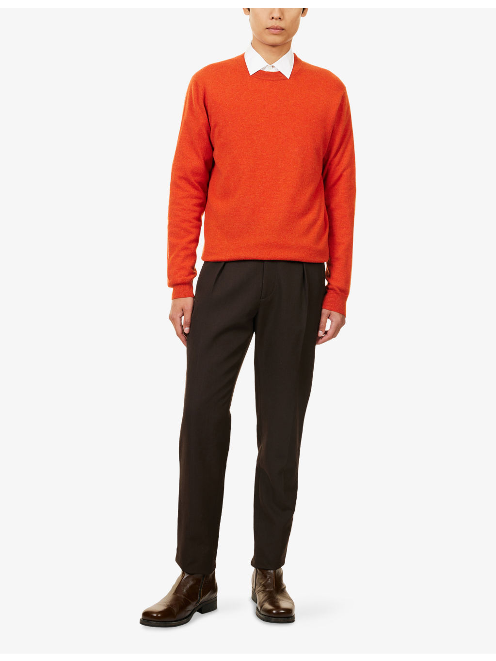 Crewneck Long-Sleeves Cashmere Knitted Jumper - 2