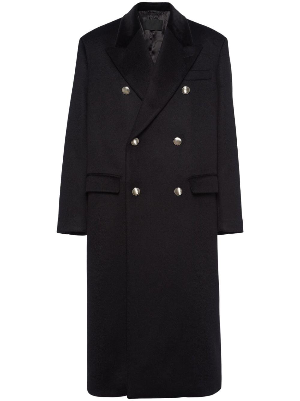 double-breasted cashmere coat - 1