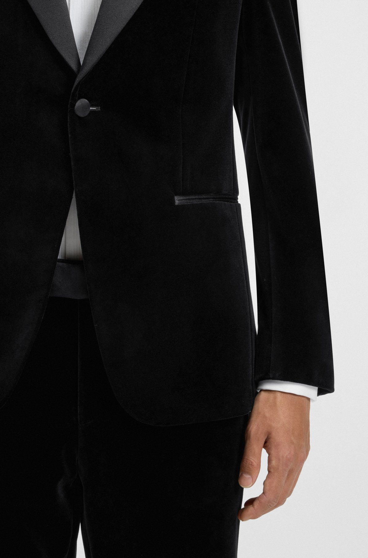 SLIM-FIT TUXEDO JACKET IN COTTON VELVET - 6