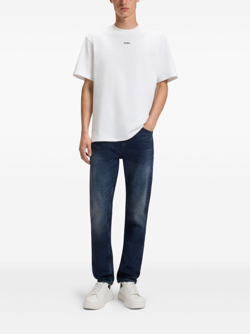 whiskering-effect jeans - 2