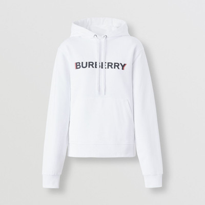 Burberry Logo Print Cotton Oversized Hoodie outlook