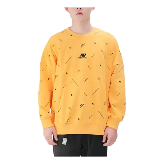 새로운 균형 남자의 새로운 균형 알파벳 가득 차있는 인쇄 Pullover 둥근 목 황색 AMT13387-HAB - 1